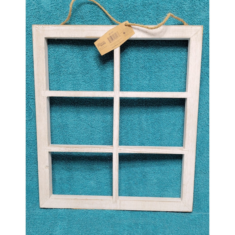 Wood Window Pane Frame White Wash 14x16 Jillibean Soup Mix the Media